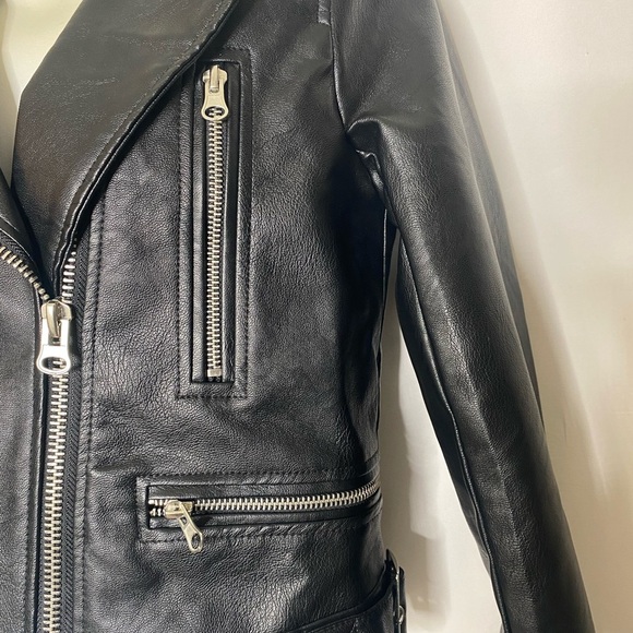 Love Tree Classic Black 100 % POLYURETHANE Jacket - Picture 5 of 8